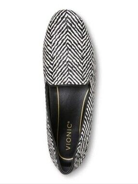 Vionic Hair- On Black & White Zebra Print Slip-On Loafers Sz 5